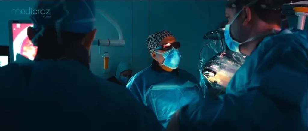 Surgical team using the KARL STORZ VITOM eagle exoscope at Al Rasheed Hospital