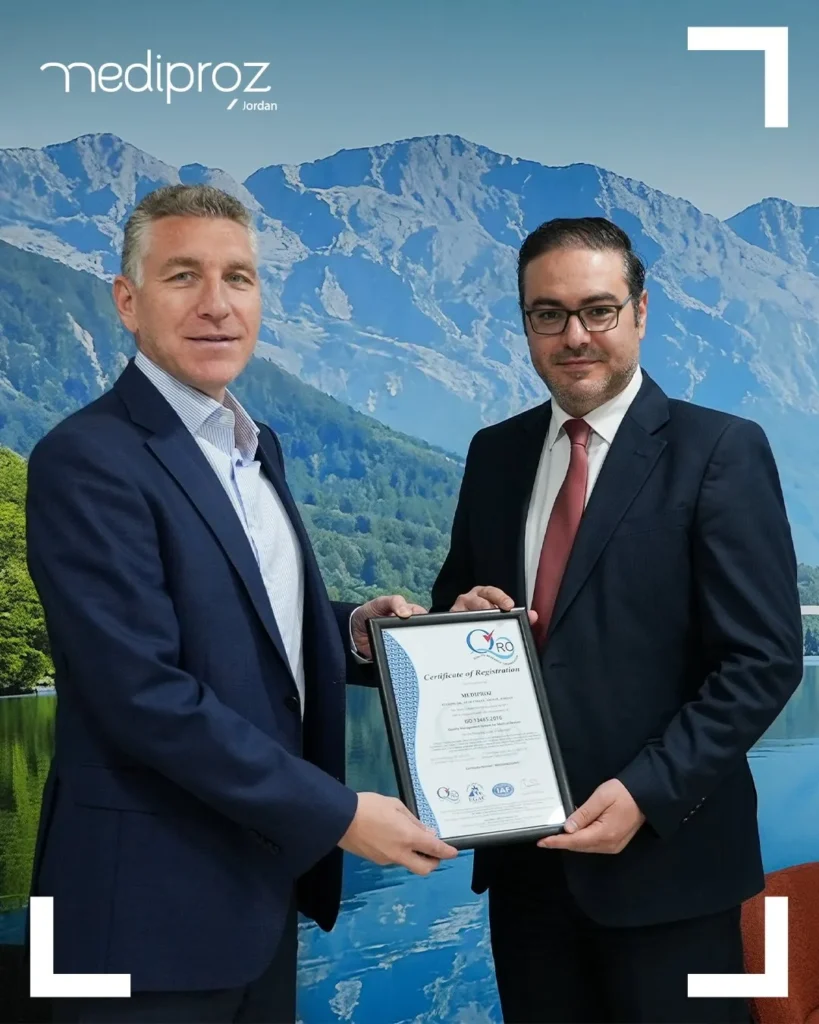 Mediproz team receiving the ISO 13485 certificate