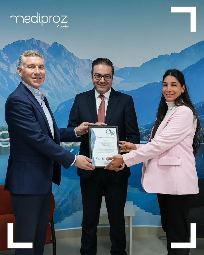 Mediproz team receiving the ISO 13485 certificate (additional photo)